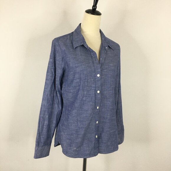 Lucky Brand Tops - LUCKY BRAND Blue Long Sleeve Chambray Button Shirt